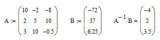 Equation MathCad 3x3