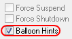 Balloon Hints Off